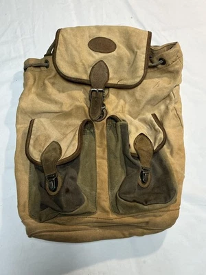 Винтажный AEC холст рюкзак желтовато-коричневый оливковый туризм рюкзак упаковка сумка Outdoor Gear - Изображение 1 из 4