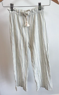 PINK CHICKEN New York Girls Flowy Gauze Sz 8 Blue & White Striped Pants Comfy - Image 1 of 4