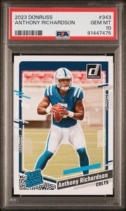 2023 DONRUSS ANTHONY RICHARDSON RATED ROOKIE PSA 10 COLTS - Foto 1 di 2
