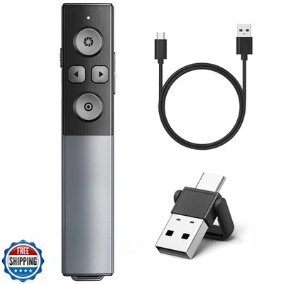 2-in-1 USB Type C Presentation Clicker Wireless Presenter Remote Clicker, Rec - Image 1 of 4