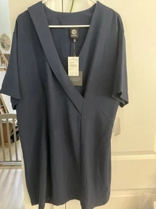 Bobeau size L Womens Blue Short Sleeve Dress- Wrap Style New W Tags - Picture 1 of 6