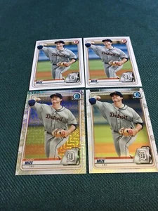 2020 Bowman Casey Mize 4 Card Lot 1 Mojo Refractor+1Chrome+ 2 Paper Tigers - Bild 1 von 2