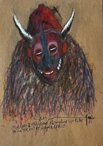 Rafael Zarza "NKANDA" 1992 Zeichnung Mix auf Papier. Zeitgenössische Kunst. - Bild 1 von 6