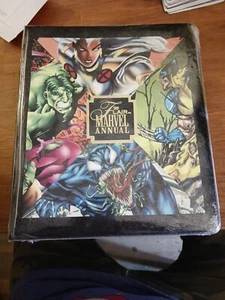 1995 FLAIR MARVEL ANNUAL BINDER, BASE SET 1-150, 3 ULTRA CARDS 6 BY 10 - Picture 1 of 2