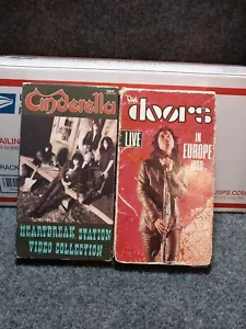 Cinderella: Heartbreak Station Video/ The Doors Live Europe1968 VHS - Picture 1 of 2