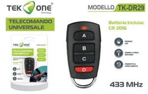 Telecomando Universale TeKone Tk-dr29 Cancello Garage Allarmi Luci 433Mhz hsb - Foto 1 di 1