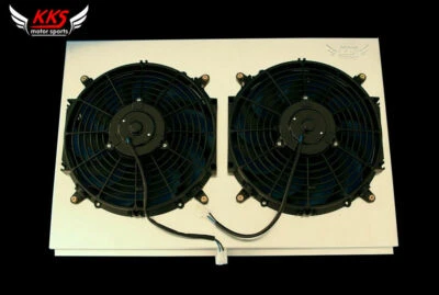 KKS161 Radiator Shroud 2x12" Fan For 68-90 Chevy Buick Cadillac 4.1 4.8 28"Core - Image 1 of 4