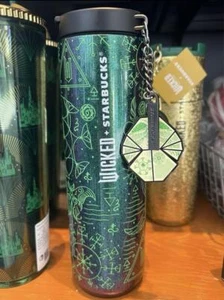 STARBUCKS WICKED GLOW IN THE DARK TUMBLER TAG MIT SCHLÜSSELANHÄNGER 473ML GRÜN - Bild 1 von 1