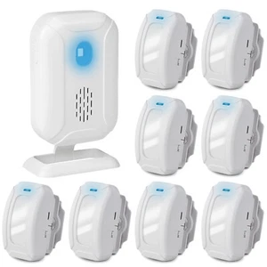 8× 918ft Long Range Wireless Motion Infrared Sensor Alarm Entry DoorBell Welcome - Picture 1 of 12