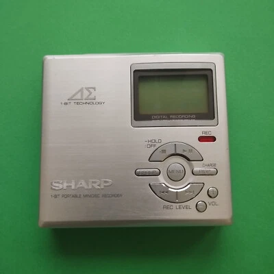 Sharp MD-DR7 Silver 1-Bit Portable MiniDisc Recorder AUVI No Battery USED - Image 1 of 4