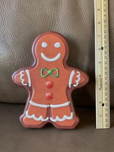 Gingerbread Man Metal Tin Box ~ 7” X 5.5” ~ Adorable - Picture 1 of 5