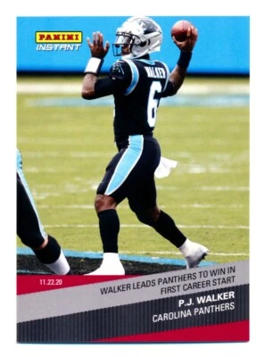 2020 PANINI INSTANT P.J. PJ WALKER 1ST & ONLY PANTHERS NFL CARD! RARE SSP/119! - Image 1 of 2