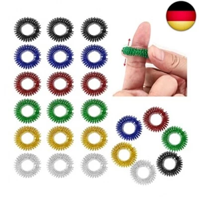 KIGNIOTE 24 Stück Akupressur Ringe, Stachelige Sensorische Fingermassagering