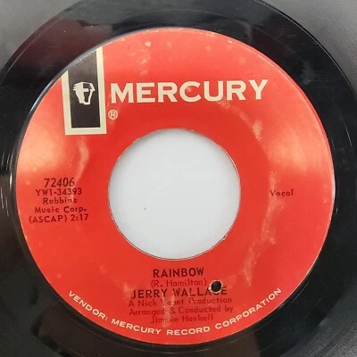JERRY WALLACE RAINBOW/TIME MERCURY RECORDS VINYL 45 VG 23-122 - Image 1 of 4