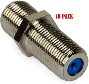 RG6 RG59 2.5GHz F-Jack to F-Jack Adapter F-81 Coupler 3/4" Long Barrel (10/pack) - Picture 1 of 1
