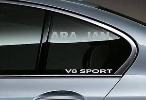 V8 SPORT Vinyl Decal racing speed car emblem logo skirt window sticker WHITE - Picture 1 of 1