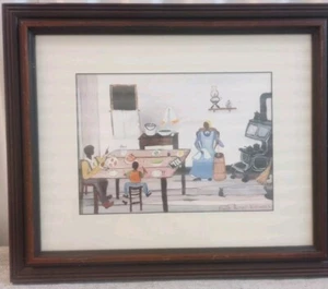 Impresión artística enmarcada de colección de Ruth Russel Williams artista folclórica estadounidense "Supper" 17x13,5  - Imagen 1 de 10
