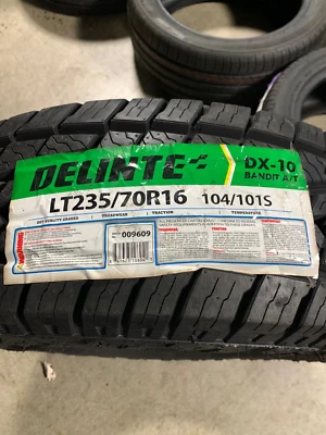 1 New LT 235 70 16 LRC 6 Ply Delinte DX-10 Bandit A/T All Terrain Tire Foto 1 de 4
