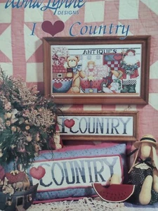 Alma Lynne "I Love Country" counted cross stitch; 2 colorful designs! - Picture 1 of 3