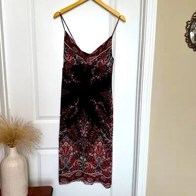 Vestido sin Mangas TESSUTO Vintage Años 90 Cachemira Correa Espagueti Talla 8 Foto 1 de 4