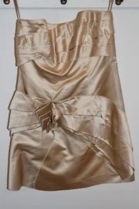 NWOT * MIU MIU * Solid Shiny Gold Strap Silk Formal Sundress Size 6 - Picture 1 of 6