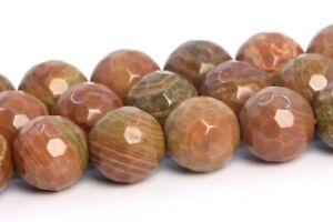 8MM Natural Petrified Wood Jasper Beads AAA Micro Faceted Round Loose Beads 15"