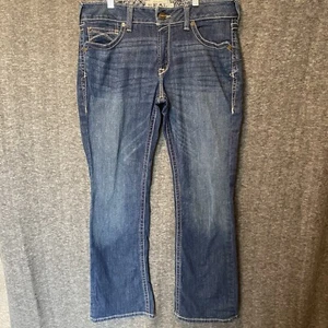 Pantalones de mezclilla Ariat Real para mujer 32 azul corte bota lavado oscuro tiro medio elástico occidental - Imagen 1 de 12