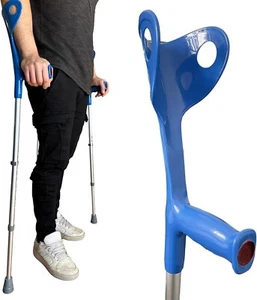 COPPIA STAMPELLE ORTOPEDICHE REGOLABILI LEGGERE IN ALLUMINIO SUPPORTO STAMPELLA - Foto 1 di 7