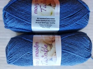 Mary Maxim Twinkle yarn, Dark Blue (blue), lot of 2 (230 yds each) - Picture 1 of 2