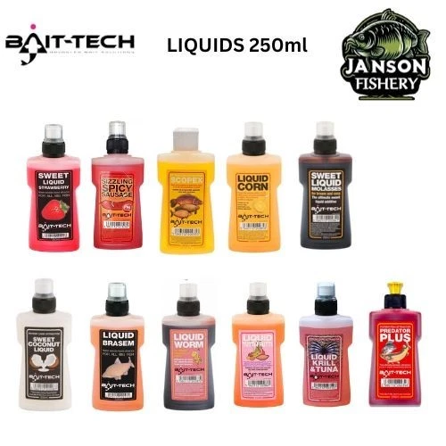 BAIT-TECH LIQUIDS ALL FLAVOURS 250ml MATCH COARSE CARP FISHING - Image 1 of 1