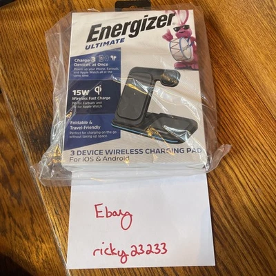 Estación de Carga Rápida Energizer 3 en 1 Plegable Inalámbrica 15W - NUEVA Certificada Qi Foto 1 de 2
