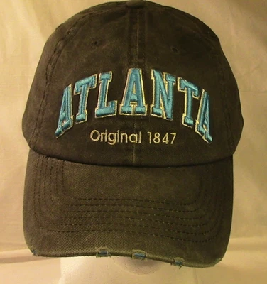 Gorra Robin Ruth Atlanta Original 1847 Ajustable Negra con Logo Azul Foto 1 de 4