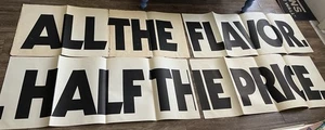 Vintage 60er Jahre „All the flavour. Halber Preis.“ Riesen Werbebanner  - Bild 1 von 20