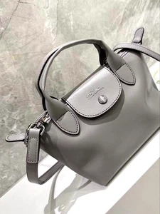 Longchamp Le Pliage Cuir XS Mini 3way Leather Top handle Bag Shoulder Bag Gray - Picture 1 of 6