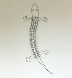 Vintage CD tower rack wall hanging shelf silver metal lizard crocodile holds 24 - Picture 1 of 5