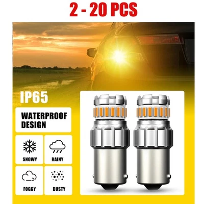 1200LM 1156 Bombillas Amarillas LED Luz de Respaldo Retroceso Lámparas de Freno Juego de Estacionamiento 2-20PC Foto 1 de 4