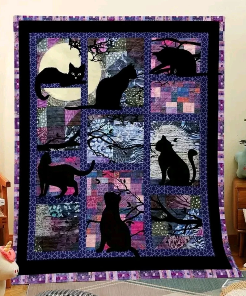 Manta Gato Negra Suave Vellón Ligera 50 Pulgadas Por 60 Pulgadas NUEVA Envío Gratis Foto 1 de 1