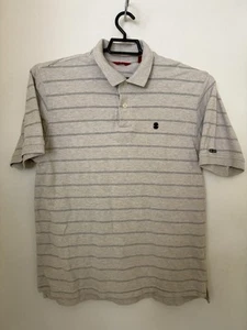 IZOD Polo Shirt Men's Size Large Light Brown Short Sleeve 1/4 Button Up - Picture 1 of 13