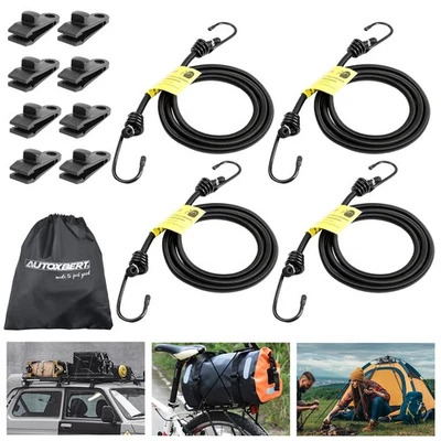 For Car Cover Cargo Heavy Duty Bungee Cords Super Elastic Bungee Cord with Hooks - Image 1 of 4