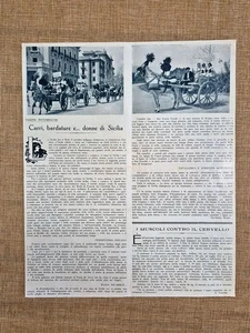Carri bardature e donne Sicilia tradizioni popolari arte moresca Stampa del 1934 - Picture 1 of 1