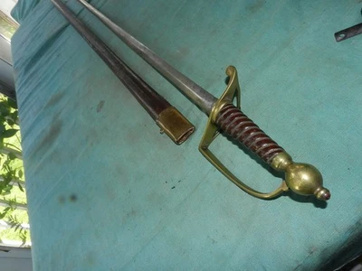 Exceptional Rev. War Sword with leather scabbard - Image 1 of 4