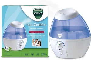 Vicks Mini Cool Mist Ultrasonic Humidifier Adjustable Mist Control, 1.8L Tank - Picture 1 of 4