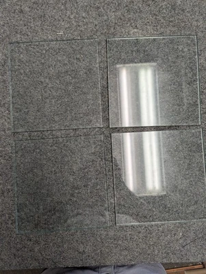 LOTE de 4 paneles de vidrio de placa de 3/16" de espesor transparente 8" X 8" cuadrado lijado borde biselado Foto 1 de 4