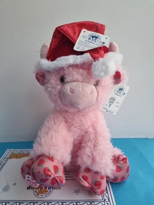 Build A Bear Strawberry Highland Cow With Santa Hat  Plush Strawberry Cow BNWT  - Image 1 of 4