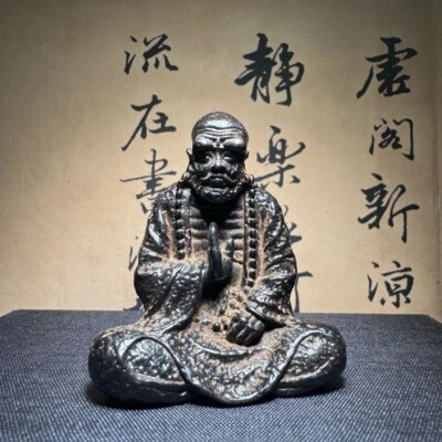 Copper Brass Bronze Handmade Statues Figurines Damo Buddha Exquisite - Image 1 of 4