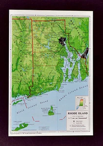 1958 McNally Map - Rhode Island - Providence Newport Narrangansett Bay Warwick - Picture 1 of 1