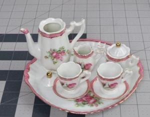 Porcelain Treasures 10 Piece Mini Tea Set Porcelain Petite Floral Betty Platner - Picture 1 of 4