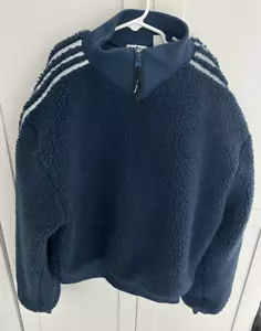 Neu ohne Etikett Adidas Originals X Blondey Herren Gr. S Sport blau Sherpa Mantel - Bild 1 von 2