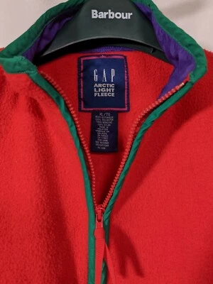 Chaleco polar Gap Vintage años 90 Arctic Light verde rojo XL Foto 1 de 3