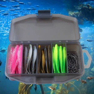 61Pcs Set Soft Fishing Lures Kit Lure Set Artificial Bait with Crank Hook Fishin - Picture 1 of 12